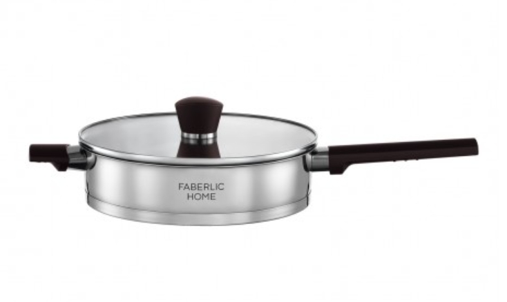 Глубокая индукционная сковорода Фаберлик из нержавеющей стали Faberlic Home