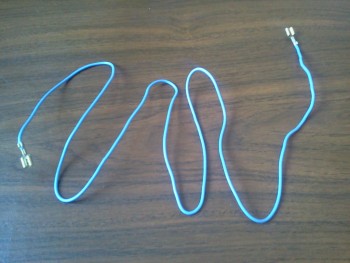 Синий одножильный термостойкий медный провод оконцованный фастонами для электроплиты Лысьва, L=1050 мм