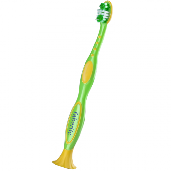 Зелёная детская зубная щётка на присоске, Фаберлик
